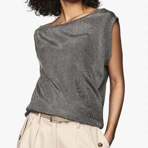 REISS charcoal brigette sleeveless drape - size L - NWT